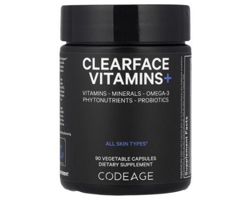 Codeage, Clearface Vitamins+, 90 Vegetable Capsules