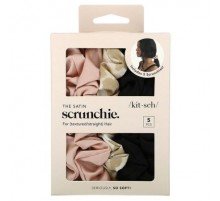 Kitsch, The Satin Scrunchie, For Textured/Straight Hair, Assorted, 5 Scrunchie