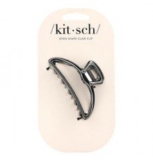 Kitsch, Open Shape Claw Clip, Hematite, 1 Clip
