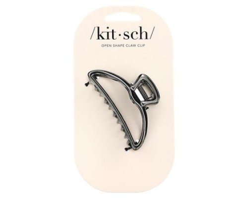 Kitsch, Open Shape Claw Clip, Hematite, 1 Clip