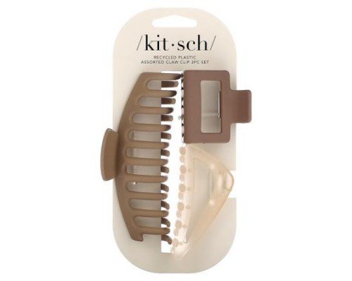 Kitsch, Assorted Oversized Claw Clip, 3 Pc Set