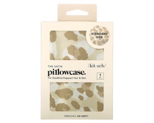 Kitsch, The Satin Pillowcase, Standard Size, Leopard, 1 Pillowcase