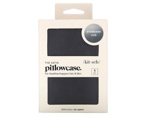 Kitsch, The Satin Pillowcase, Standard Size, Charcoal, 1 Pillowcase
