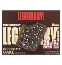 Legendary Foods, Protein Pastry, Chocolate Cake, 10 Pack, 2.2 oz (61 g) Each