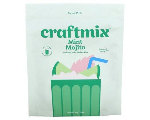 Craftmix, Cocktail Mix Packets, Mint Mojito, 12 Packets, 2.96 oz (84 g)