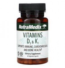 NutraMedix, Vitamins D3 & K2, 60 Vegetable Capsules