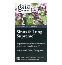 Gaia Herbs, Sinus & Lung Supreme, 60 Vegan Liquid Phyto-Caps