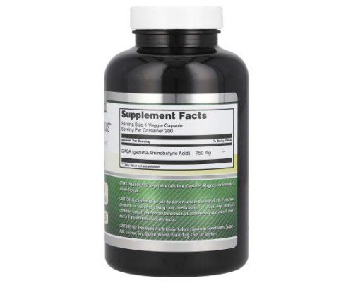 Amazing Nutrition, GABA, 750 mg, 200 Veggie Capsules