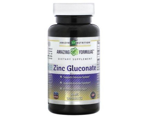 Amazing Nutrition, Zinc Gluconate, 50 mg, 120 Tablets