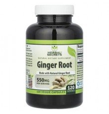 Herbal Secrets, Ginger Root, 550 mg, 120 Veggie Capsules