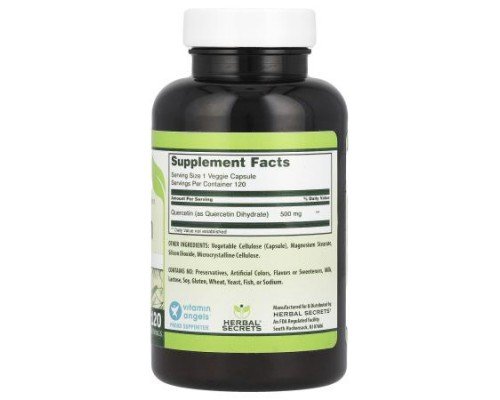 Herbal Secrets, Quercetin, 500 mg, 120 Veggie Capsules