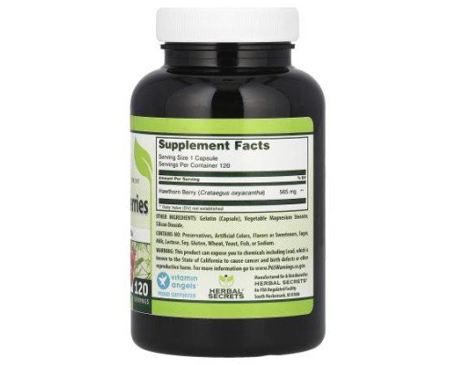 Herbal Secrets, Hawthorn Berries, 565 mg, 120 Capsules