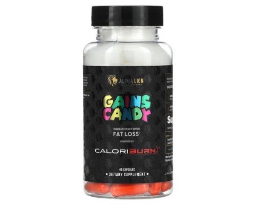 ALPHA LION, Gains Candy, CaloriBurn, 60 Capsules (40 mg per Capsule)