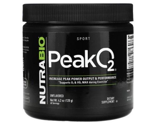 NutraBio, Peak O2, Unflavored, 4.2 oz (120 g)