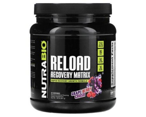 NutraBio, Reload Recovery Matrix, Grape Berry Crush, 1.85 lb (841 g)