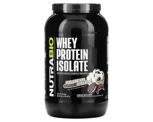 NutraBio, Whey Protein Isolate, Ice Cream Cookie Dream, 2 lb (907 g)