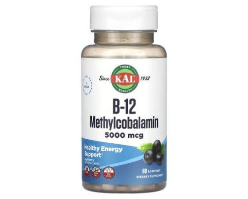 KAL, B-12 Methylcobalamin, Acai Berry, 5,000 mcg, 60 Lozenges