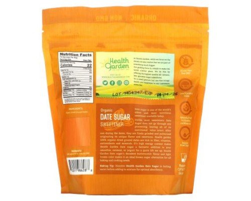 Health Garden, Organic Date Sugar Sweetener, 16 oz (453 g)