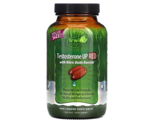 Irwin Naturals, Testosterone UP Red with Nitric Oxide Booster, 100 Liquid Soft-Gels