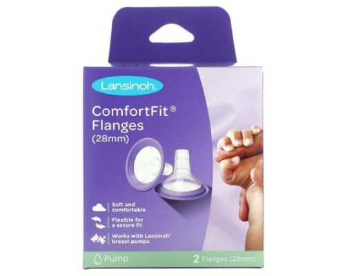 Lansinoh, ComfortFit Flanges , 2 Flanges, 28 mm Each