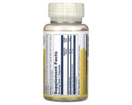 Solaray, Vitamin C, with Rose Hips & Acerola, 500 mg, 100 Capsules