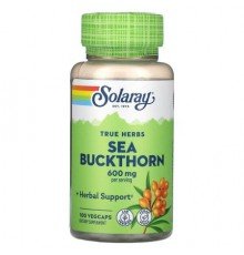 Solaray, True Herbs, Sea Buckthorn, 100 VegCaps (300 mg per Capsule)