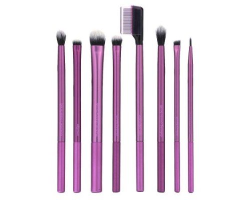 Real Techniques, Everyday Eye Essentials, For Shadow + Eyeliner + Mascara, 8 Brushes
