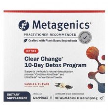 Metagenics, Clear Change®, 10-Day Detox Program, Vanilla, 4 Piece Set