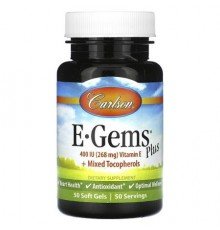 Carlson, E-Gems Plus, 400 IU (268 mg), 50 Soft Gels