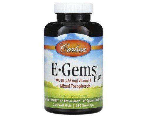 Carlson, E-Gems Plus, 400 IU (268 mg), 250 Soft Gels
