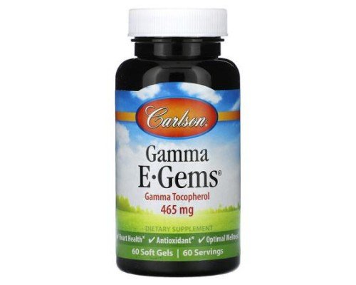 Carlson, Gamma E-Gems, 465 mg, 60 Soft Gels