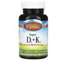 Carlson, Super D3 + K2, 90 Vegetarian Capsules