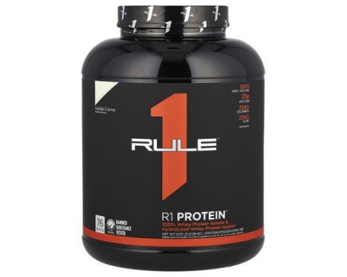 Rule One Proteins, R1 Protein Powder Drink Mix, Vanilla Creme, 5.03 lb (2.28 kg)