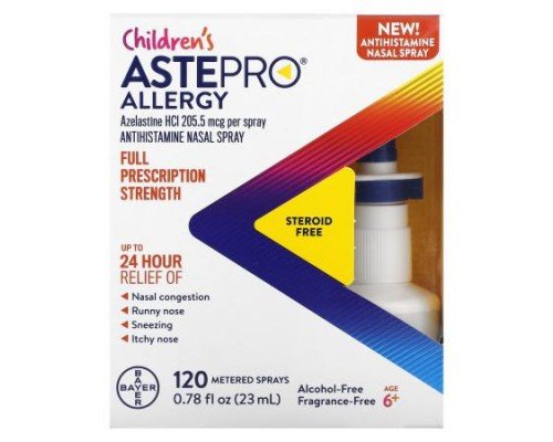 ASTEPRO, Children's Allergy, Antihistamine Nasal Spray, Age 6+, Fragrance-Free, 0.78 fl oz (23 ml)