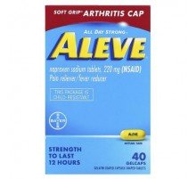 Aleve, Naproxen Sodium Tablets, 220 mg, 40 Gelcaps