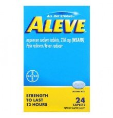 Aleve, Naproxen Sodium Tablets, 220 mg, 24 Caplets