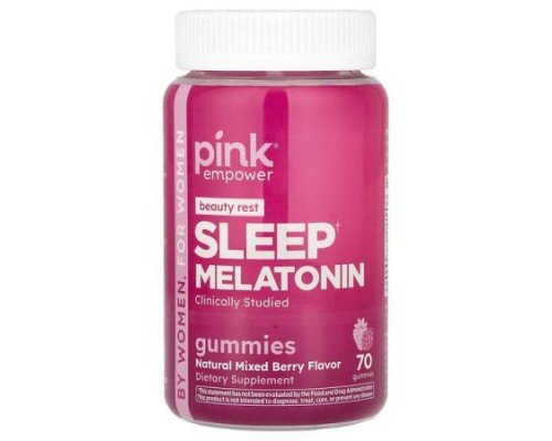 Pink, Sleep Melatonin Gummies, Natural Mixed Berry, 70 Gummies