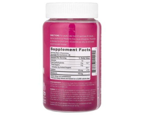 Pink, Sleep Melatonin Gummies, Natural Mixed Berry, 70 Gummies