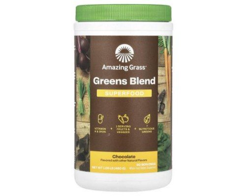 Amazing Grass, Greens Blend Superfood, Chocolate, 1.06 oz (480 g)
