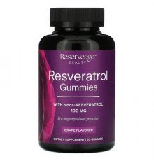 Reserveage Beauty, Resveratrol Gummies, Grape Flavored, 60 Gummies (50 mg per Gummy)