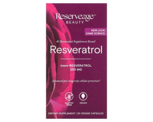 Reserveage Beauty, Resveratrol, 250 mg, 30 Veggie Capsules