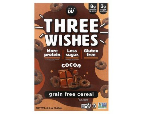 Three Wishes, Grain Free Cereal, Cocoa, 8.6 oz (245 g)