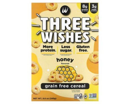 Three Wishes, Grain Free Cereal, Honey, 8.6 oz (245 g)