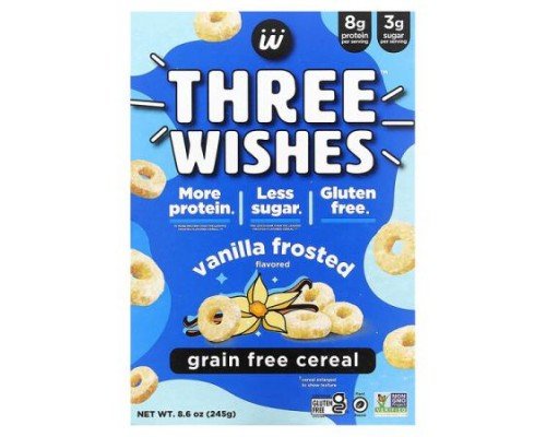 Three Wishes, Grain Free Cereal, Vanilla Frosted, 8.6 oz (245 g)