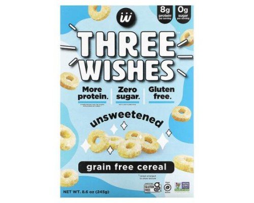Three Wishes, Grain Free Cereal, Unsweetened, 8.6 oz (245 g)