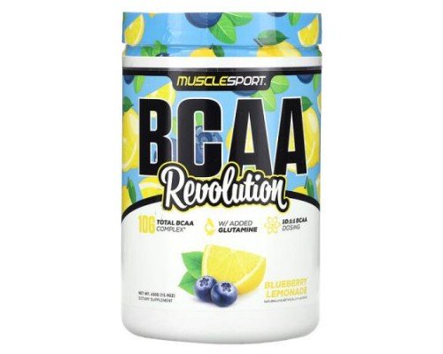 MuscleSport, BCAA, Revolution, Blueberry Lemonade, 15.9 oz (450 g)