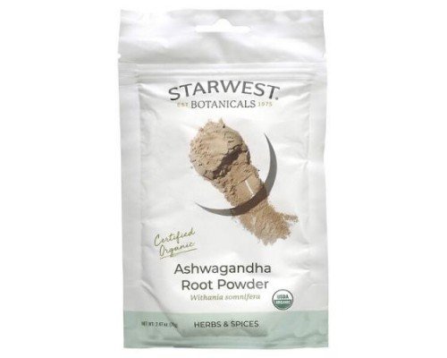 Starwest Botanicals, Organic Ashwagandha Root Powder, 2.47 oz (70 g) (Discontinued Item)