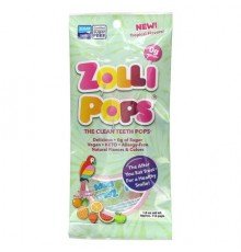 Zollipops, Zolli Pops, The Clean Teeth Drops, Tropical Fruit, Approx. 7-8 Pops, 1.6 oz