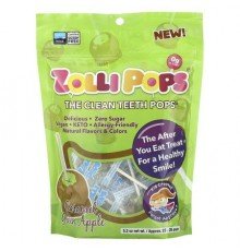 Zollipops, The Clean Teeth Pops, Caramel Green Apple, Approx. 23-25 Pops, 5.2 oz