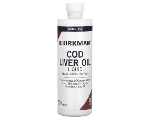 Kirkman Labs, Cod Liver Oil Liquid, Natural Lemon Lime, 8 fl oz (237 ml)